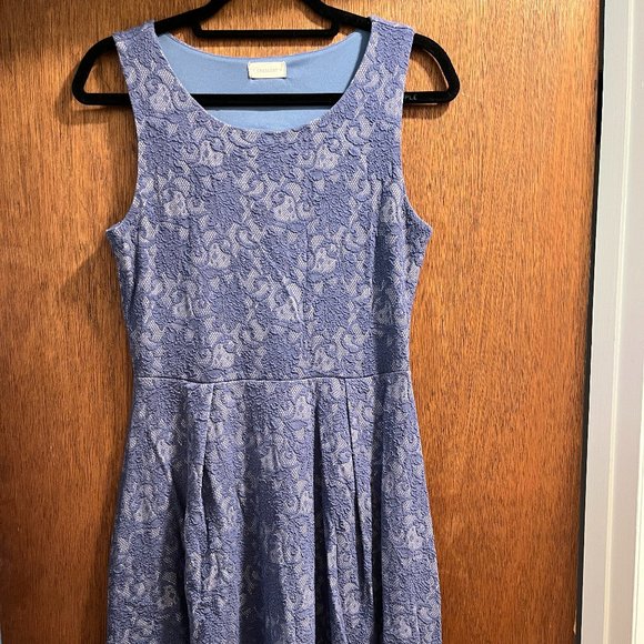 Blue Lace Casual Dress, Crescent Brand, Size M - Picture 1 of 3